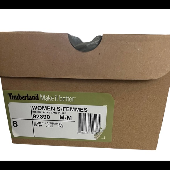 Size 8 Timberland Womens Heels Kickin Up Sand Pink Archwedge Thong Orange 92390 - Picture 9 of 9